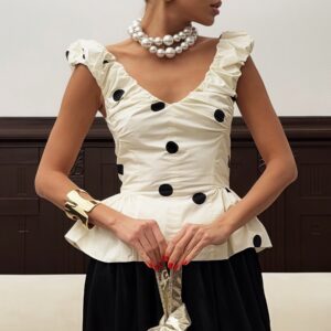 Vintage Polka Dot Elegant Basic Cami Top
