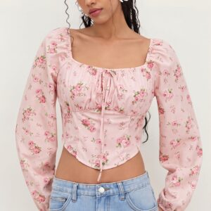Elegant Floral Long Sleeve Blouse